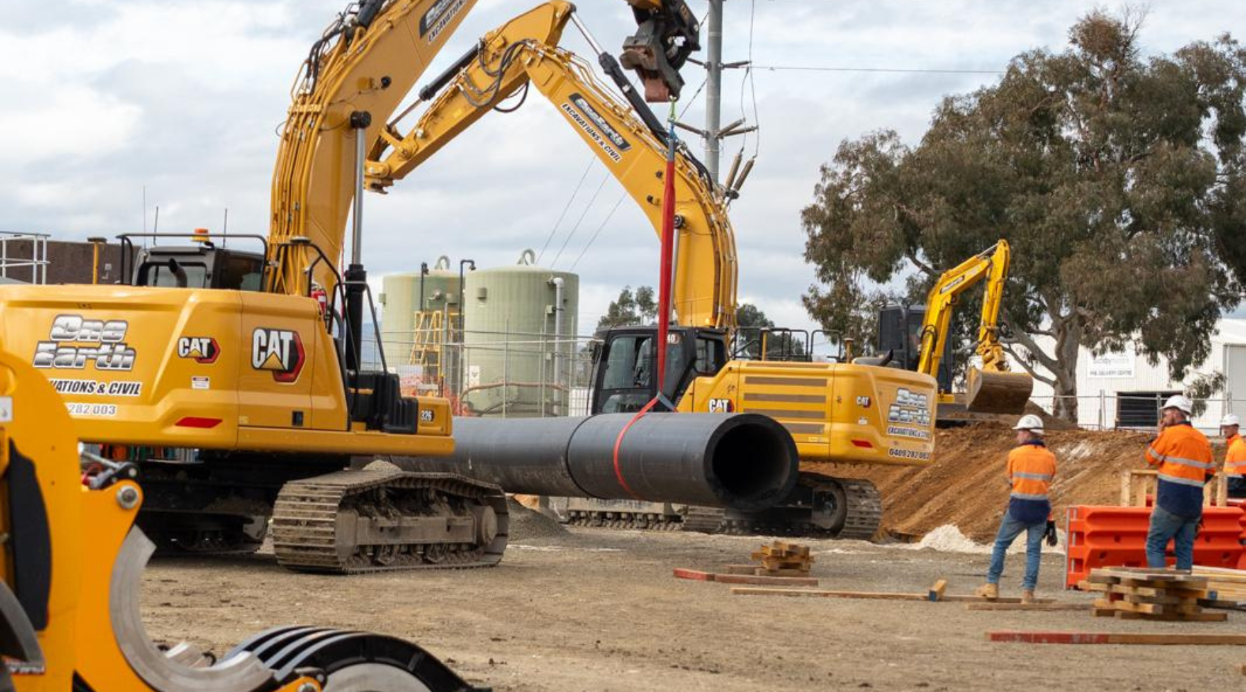 Launceston Sewer treatment Storage Tank Earthworks and pile cropping